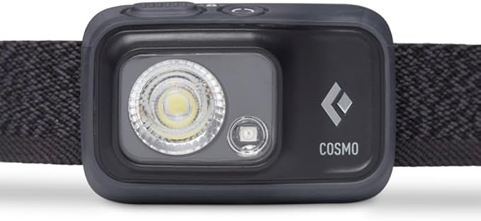 BLACK DIAMOND Cosmo 350 Headlamp | 350 Lumens, 3X AAA Batteries (Included) | Dual Power Options | Waterproof, Dimmable Light for Camping & Hiking | Graphite