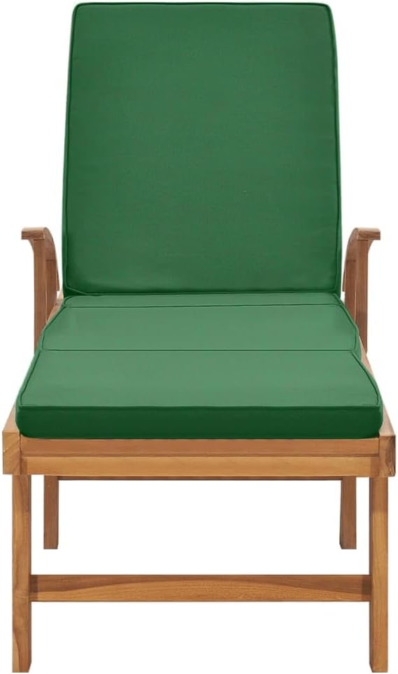 Sun Lounger with Cushion Solid Teak Wood Greentanning Chair Patio Chairs Recliner Chair Camping chairsSuitable for Gardens, courtyards