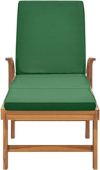 Sun Lounger with Cushion Solid Teak Wood Greentanning Chair Patio Chairs Recliner Chair Camping chairsSuitable for Gardens, courtyards