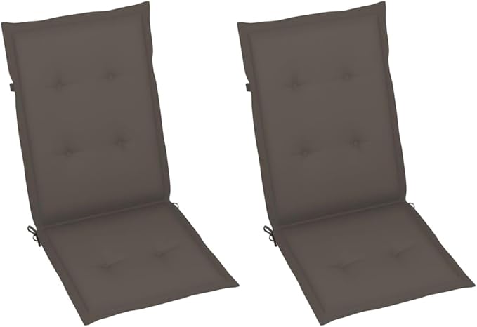 Patio Chairs 2 pcs,Outdoor Folding Chair,Lounge Chair,Portable Camping Chair,Tanning Chairs for Outside,Garden Chair,for Outdoor Patio, Campsite, or Yard, with Taupe Cushions Solid Teak Wood