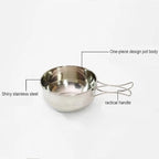 JSEIAJB Outdoor Camping 304 Stainless Steel Folding Bowl Portable Cookware Picnic Tableware 500Ml/700Ml Bowl with Folding Handle