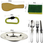 Camping Cookware Set Outdoor Portable Camping Pot 2-3 People Wild Picnic Tableware Pot Travel Pan Hiking Picnic Tools