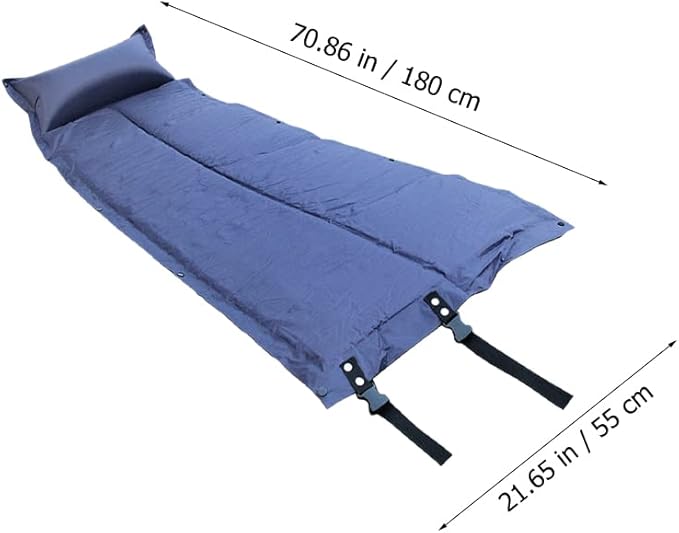 LOGOFUN Inflatable Camping Mat with Pillow Foldable Lightweight Portable Waterproof Sleeping Pad for Outdoor Travel Hiking Backpacking