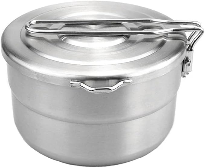 Stainless Steel Lunch Case with Storage Bag Camping Pot Tableware for Outdoor Backpacking Hiking Fishing Picnic