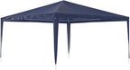 Large Party Tent Blue Polyethylene with Iron Frame, Sturdy Outdoor Shelter for Gatherings, 157.5 x 157.5 Inches, Easy Assembly, Weather-Resistant Fabric, Spacious Canopy
