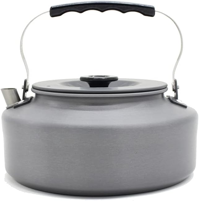 1.1L Portable Ultralight Outdoor Camping Tableware Hiking Collector Heat Ring Water Kettle Teapot Coffee Pot