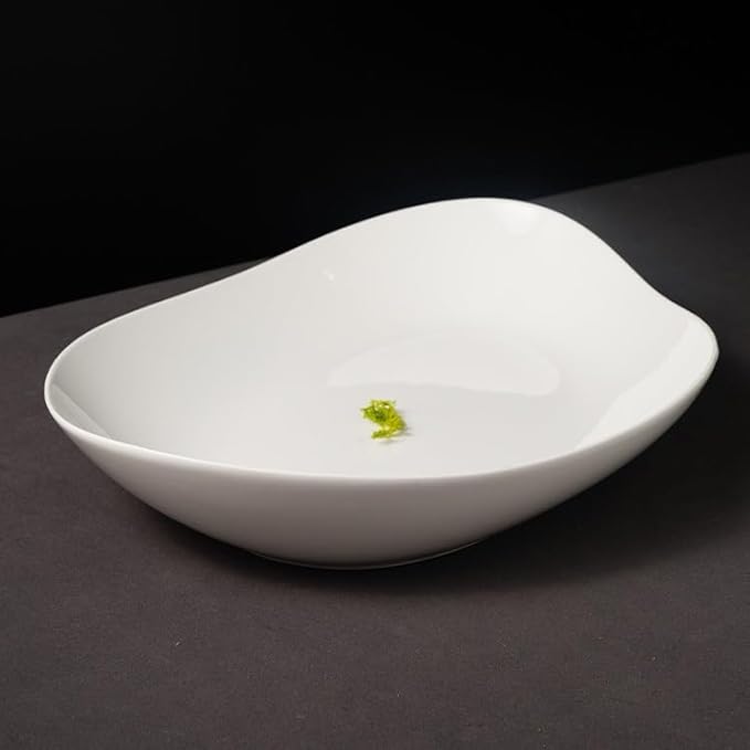 Camping Plates Dinner Plate Hotel Club Dish Plate Irregular Oval Soup Plate Ceramic Cold Dish Plate Home Serving Tableware Decorative Plate