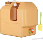 5 Gallon (20L) BPA-Free Extra Thick & Large Capacity Water Jug w/Spigot + Hand Sanitizer Bottle, Leak-Proof Heavy Duty Portable Container for Camping Hiking Picnic Emergency Use w/Extension Tube