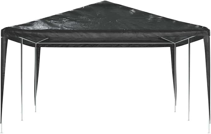 Large Party Tent Anthracite Polyethylene Steel 13.1 x 19.7 ft for Outdoor Gatherings, Durable Water-Resistant Pavilion with Simple Assembly for Weddings Festivals BBQs