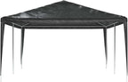 Large Party Tent Anthracite Polyethylene Steel 13.1 x 19.7 ft for Outdoor Gatherings, Durable Water-Resistant Pavilion with Simple Assembly for Weddings Festivals BBQs