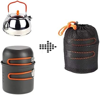 Outdoor 3 pcs Pot Pan Kettle Set Camping Cookware Pot Picnic Set Handle Pan Camping Tableware Tea Kettles for Gas Cooker