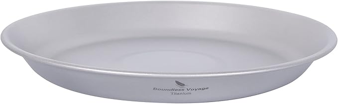 Boundless Voyage Titanium Dish Plate Bowl Set with Carry Bag Outdoor Camping Pan Tableware Cookware Mess Kit for Food Fruit Sauce Ti1111T