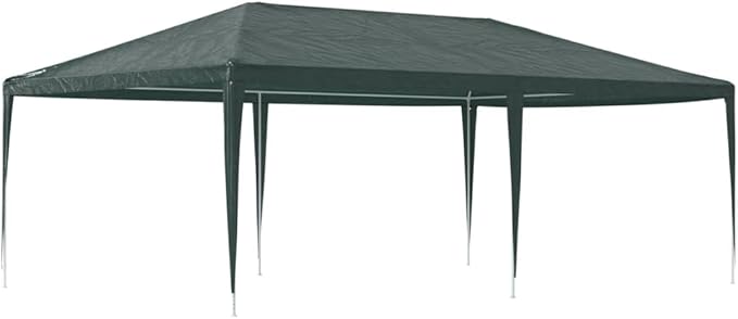 Large Party Tent with Steel Frame and Green Polyethylene Canopy, 13.1 x 19.7 ft Outdoor Shelter for Events and Gatherings, Water-Resistant and Durable, Easy Setup,