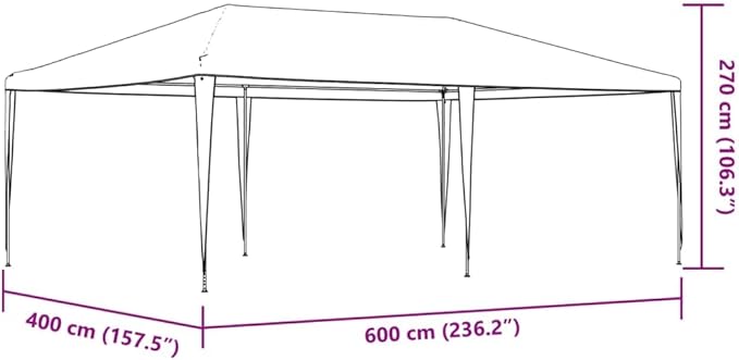 Large Party Tent with Steel Frame and Green Polyethylene Canopy, 13.1 x 19.7 ft Outdoor Shelter for Events and Gatherings, Water-Resistant and Durable, Easy Setup,