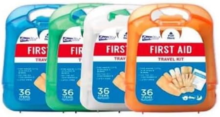 Mini First Aid Kit Bulk Set - Travel Size Bundle Includes 12 Small First Aid Kits in Durable Case for Car, Purse, Travel, Backpack, Camping | Small First Aid Kit