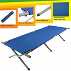 Portable Folding Camping Cot, Heavy Duty Sleeping Bed with Carrying Bag, 610D Oxford Cloth & Lightweight Aluminum Frame, 275lbs Load, Outdoor Cot for Adults, Travel, Hiking, Office (Navy blue, 1 Pack)