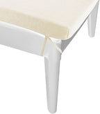 Sun Lounger with Cushion White 73.2"x23.6"x11.4" PPtanning Chair Camping Chairs Recliner Patio Suitable for Garden Courtyard