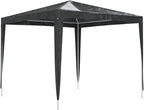 Party Tent Anthracite Polyethylene Steel Frame 8.2 x 8.2 ft Outdoor Shelter for Gatherings with Water-Resistant Canopy and Easy Assembly
