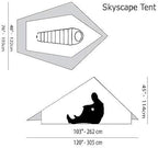 Six Moon Designs Skyscape Trekker Dark Green 1 Person 28 oz. Ultralight Backpacking Tent. Our Longest Shelter. Floor Stretches Over 8 ft Long. 100% Silicone Coated Polyester Construction.