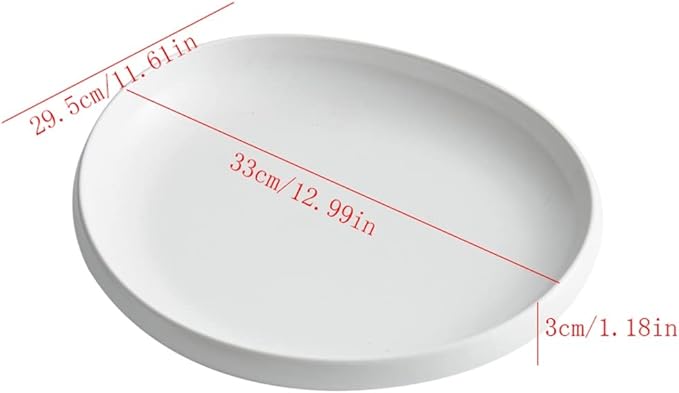 Camping Plates Breakfast Plate Serving Tray Dish White Cold Dishes Dishes Dishes Cold Dishes Mood Dishes Dishes Tableware Decorative Plate(33CM)