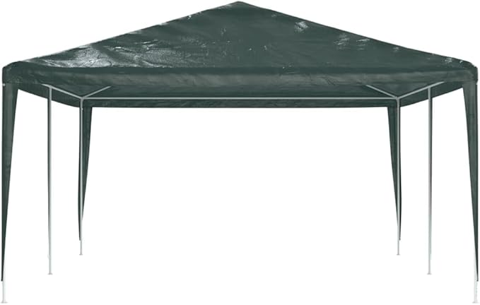 Large Party Tent with Steel Frame and Green Polyethylene Canopy, 13.1 x 19.7 ft Outdoor Shelter for Events and Gatherings, Water-Resistant and Durable, Easy Setup,