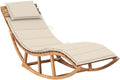 Rocking Sun Lounger with Cushion Solid Teak Woodoutdoor Lounge Chairs Recliner Chair Patio Chairs Camping chairsSuitable for Gardens, courtyards