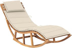 Rocking Sun Lounger with Cushion Solid Teak Woodoutdoor Lounge Chairs Recliner Chair Patio Chairs Camping chairsSuitable for Gardens, courtyards