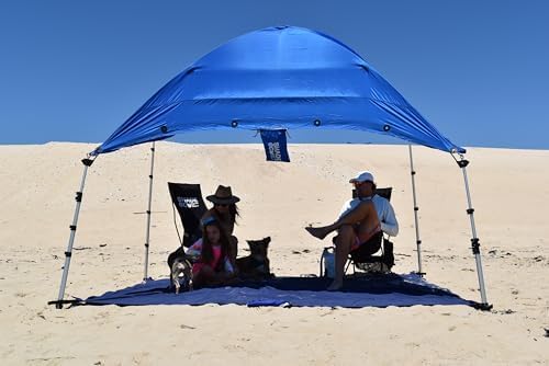 Basecamp Plus Beach Shade Sun Shelter | 9.5x6.5 Ft Beach Cabana, Portable Sun Shade Canopy, Outdoor Camping Canopy, Beach, Picnic, Backyard, Pool | Converts to Hammocks, Sand Anchors