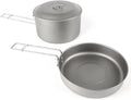 2-piece Pure Titanium Folding Pot Set, Portable Tableware, Suitable For Outdoor Camping