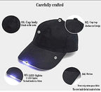 ELETINA Rechargeable Baseball Cap LED Headlight with USB Cable and Battery, Suitable for Outdoor Camping Night Fishing, Mountain Climbing, Night Riding/Hiking and Auto Repair (Black)