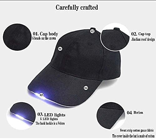 ELETINA Rechargeable Baseball Cap LED Headlight with USB Cable and Battery, Suitable for Outdoor Camping Night Fishing, Mountain Climbing, Night Riding/Hiking and Auto Repair (Black)