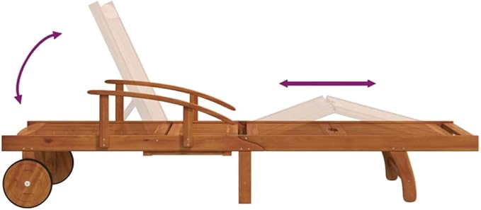 2 Piece Sunlounger Set with Table Solid Wood Acaciacamping Chairs Tanning Chair Patio Chairs Outdoor Lounge chairsSuitable for Gardens, courtyards