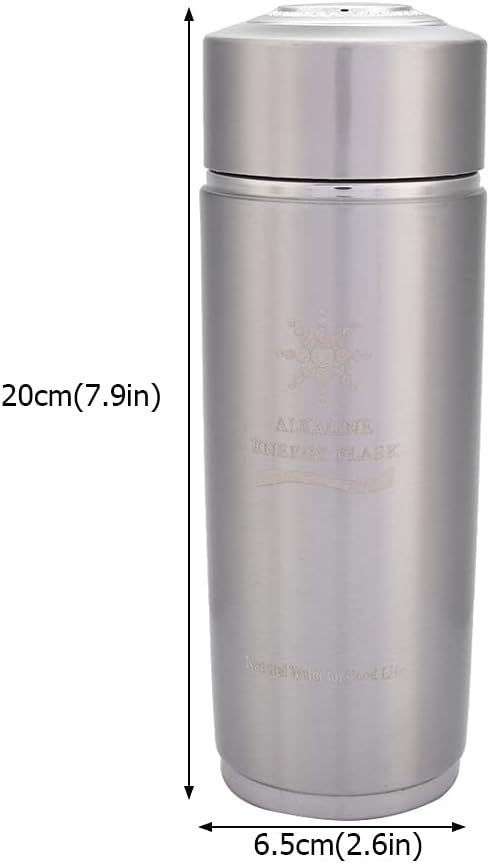 New alkalines Water Bottle, Portable alkalines Ionizer Generator, Stainless Steel Water Filter Bottle, Nano Balance Bio Energy Lonizer Cup Flask for Sports,Camping (Silver)