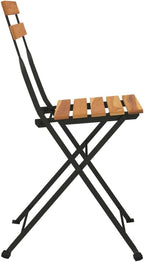 Folding Bistro Chairs 4 pcs,Outdoor Chairs,Garden Chair,Kitchen Chairs,Camping Chair,Leisure Chair,Decorative Chair,Conversation Chair,for Patio,Balcony,Party,Solid Wood Teak and Steel
