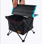 Outdoor Foldable Table with Storage Bag Aluminum Outdoor Picnic Folding Table Camping Desk with Waterproof Tableware Cloth