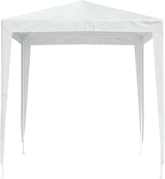 White Polyethylene Party Tent with Iron Frame, 2x2 Meter Outdoor Canopy for Events, Water-Resistant and UV-Resistant, Easy Assembly Shelter for Gatherings