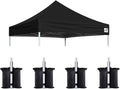 Eurmax USA Pop Up Canopy Replacement Canopy Tent Top Cover, Instant Canopy Top Cover ONLY,Bonus 4PC Pack Weight Bag (8x8, Black)