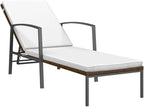 Beach Chair Patio Furniture Outdoor Chairs Camping Chairs Patio Sun Lounger with Cushion Poly Rattan Brown for Patio, Poolside, Beach,Camping