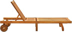 Zero Gravity Chair Camping chairPatio Sun Lounger with Cushion Solid Acacia WoodSuitable for Gardens, courtyards, and patios