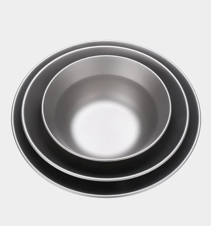 Pure Titanium Bowl 3-piece Set Outdoor Camping Portable Tableware Household Salad Plate