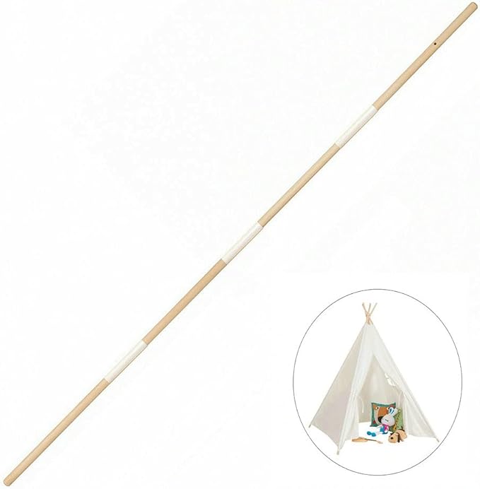 Replacement Wood Pole and Connector with 68" Length for Canvas Play Teepee Tent