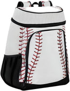 xigua Sport Stripe Baseball Cooler Backpack Leakproof Large Capacity Insulated Backpack Cooler Bag Lunch Bag for Work/Hiking/Camping/Beach/Fishing