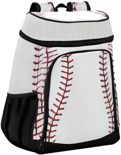 xigua Sport Stripe Baseball Cooler Backpack Leakproof Large Capacity Insulated Backpack Cooler Bag Lunch Bag for Work/Hiking/Camping/Beach/Fishing