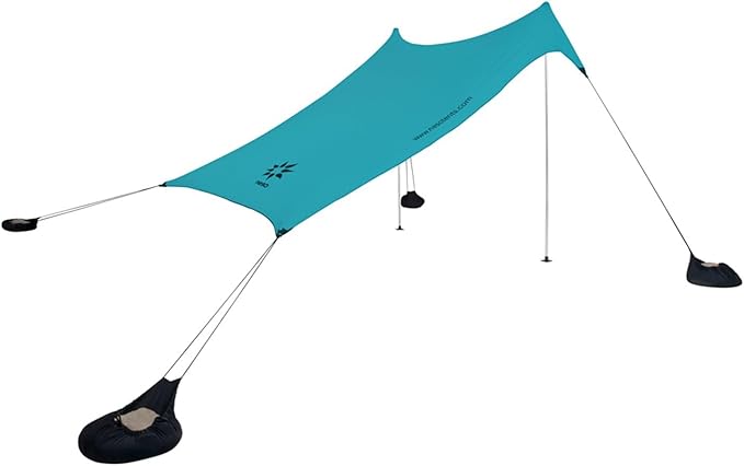 Neso Grande Portable Beach Tent Sun Shelter - Lightweight Beach Shade Canopy - Easy Setup for Family Outings - Patented Reinforced Corners - UPF 50+ Sun Protection - 7ft Tall, 9 x 9ft
