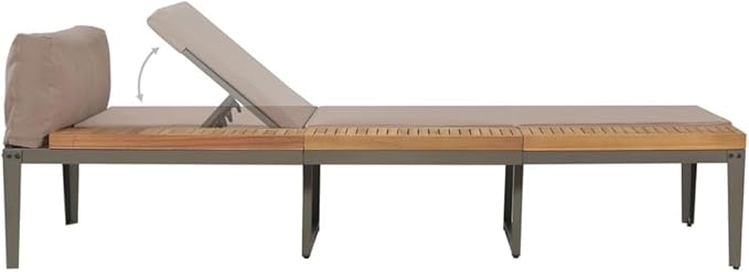 Outdoor Chairs Camping Chairs Patio Furniture Beach Chair Sun Lounger with Cushions Solid Acacia Wood Brown for Patio, Poolside