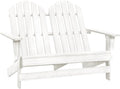 2-Seater Patio Adirondack Chair,Outdoor Chairs,Leisure Chair,Reception Chair,Garden Chair,Decorative Chair,Camping Chair,Conversation Chair,for Patio,Balcony,Party,Solid Wood Fir White
