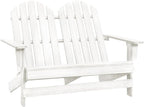 2-Seater Patio Adirondack Chair,Outdoor Chairs,Leisure Chair,Reception Chair,Garden Chair,Decorative Chair,Camping Chair,Conversation Chair,for Patio,Balcony,Party,Solid Wood Fir White