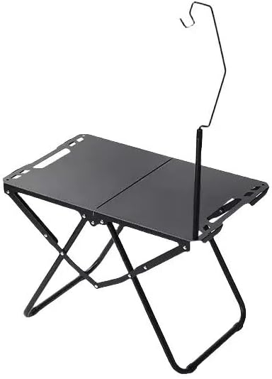 Outdoor Portable Folding Carbon Steel Camping Table, Suitable for Camping, Barbecue, Picnic, RV, Outdoor Cooking, Travel - Single or Set (Black Single, Inch, 3.1, Inch, 19.7, Inch, 15.5)