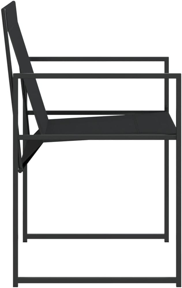 Folding Outdoor Chairs Set of 4 Black Textilene 19.7x21.7x33.1 in Powder-Coated Steel Frame Foldable Camp Chairs for Patio Garden Terrace