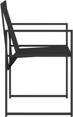 Folding Outdoor Chairs Set of 4 Black Textilene 19.7x21.7x33.1 in Powder-Coated Steel Frame Foldable Camp Chairs for Patio Garden Terrace